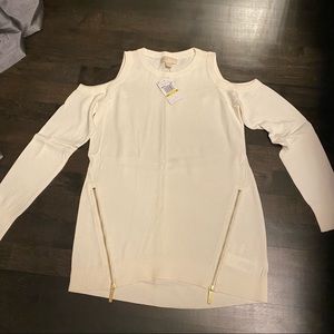 Cream Michael Kors Sweater w/t Cold Shoulder